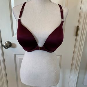 Victoria’s Secret Very Sexy Push Up strappy bikini top or bra 34 DDD Wine color